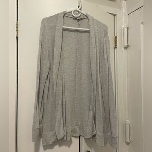 Gray LOFT open front long cardigan